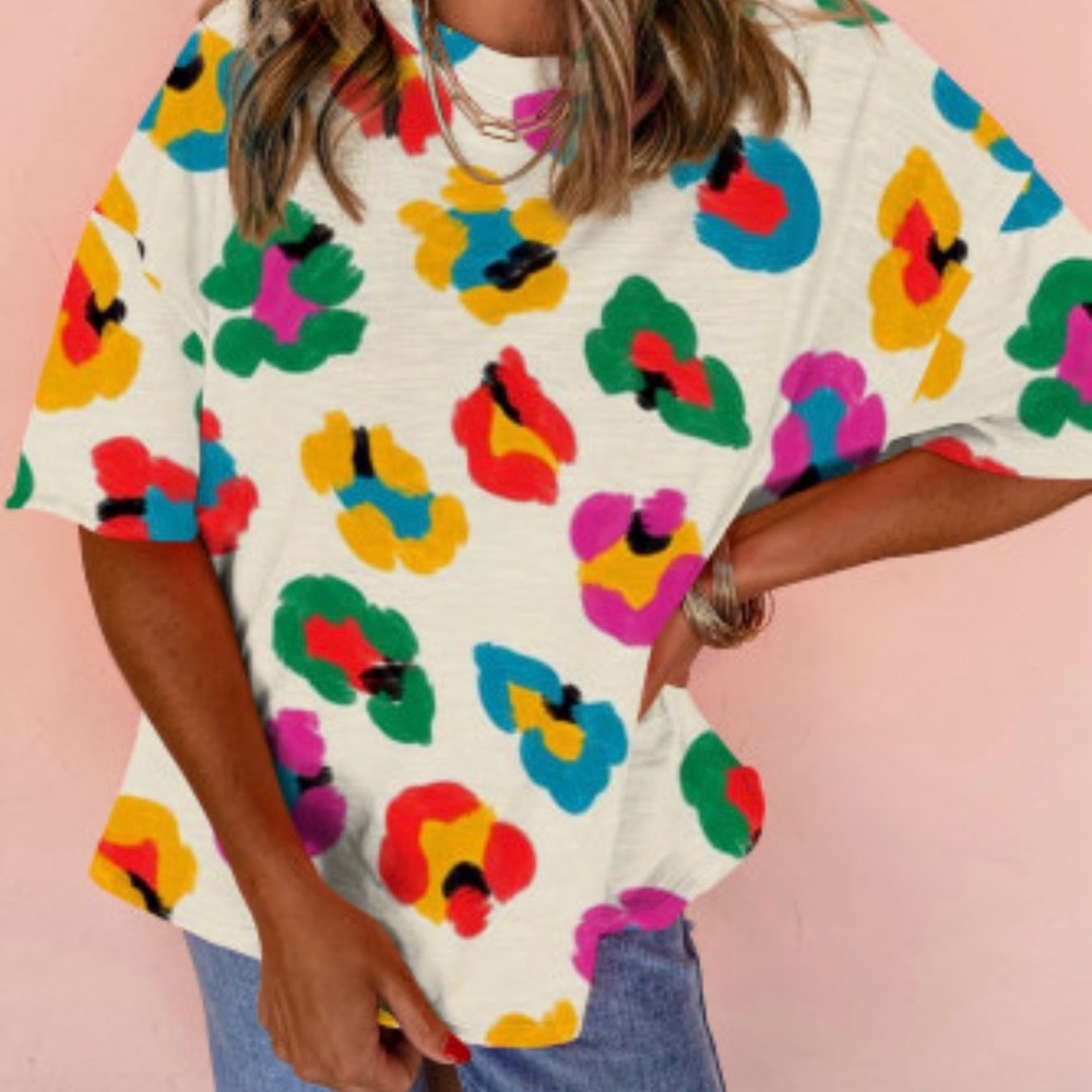 Colorful Floral Print Women's Top